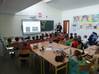 dzielnicowi na spotkaniach z uczniami chorzowskich szkół podstawowych